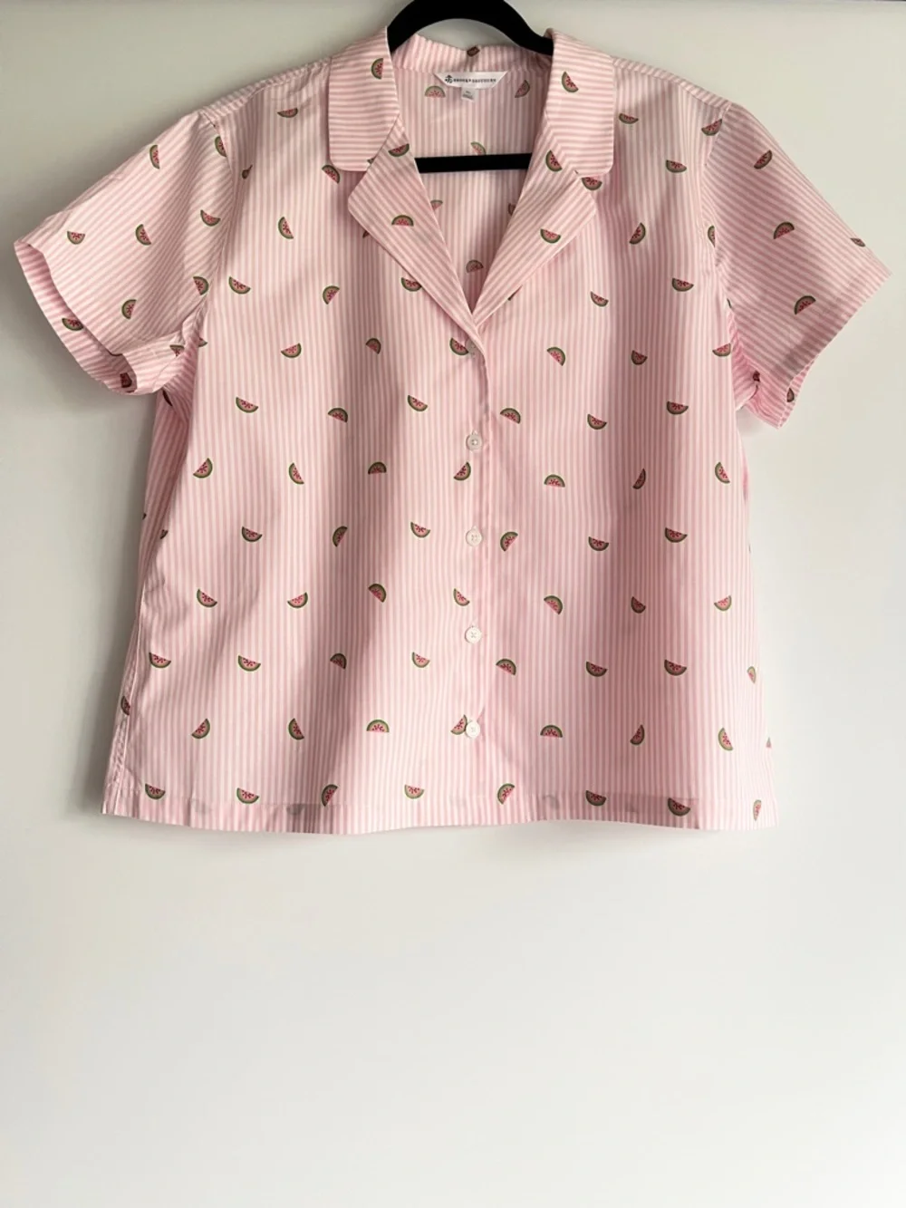 Brooks Brothers Women’s Pink White Striped Watermelon Print Pajama Set XL NWOT - Picture 7 of 9